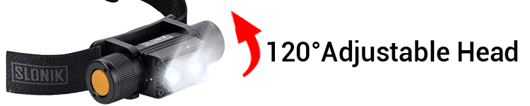 SLONIK 1000 Lumen Hunting Rechargeable 120° Angle Adjustable Head