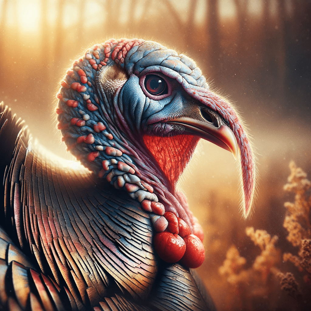 The image should focus on the turkey, capturing its detailed