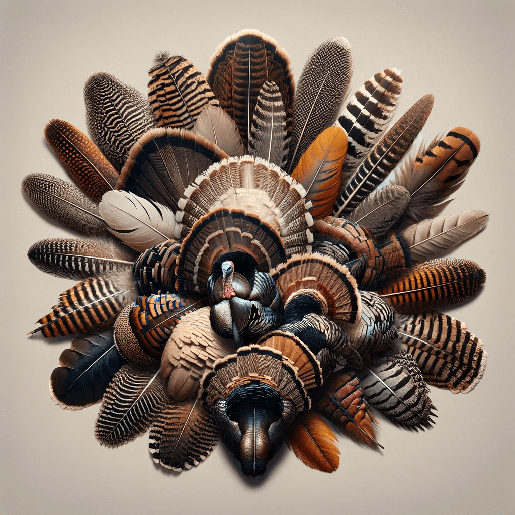 Wallpaper depicting a close-up view of wild turkey feathers