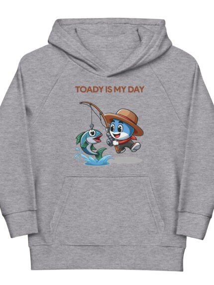 Kid's Fishing Hoodie – Today is My Day, Organic Cotton, Eco-Friendly Comfort